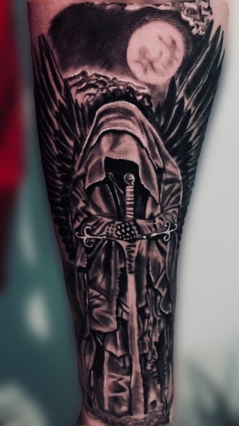 Angel of Death tattoo — OG Tatoo, Enschede