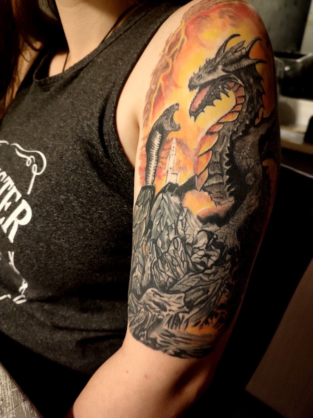 Dragon's Fire tattoo — OG Tatoo, Enschede