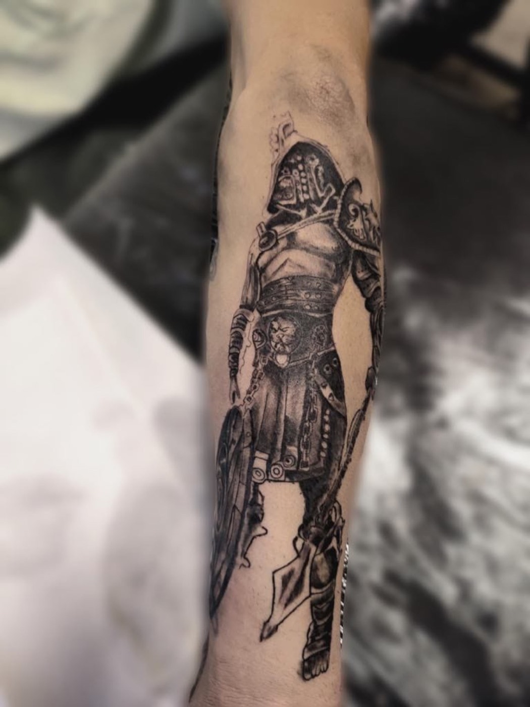 Armored Warrior tattoo — OG Tatoo, Enschede